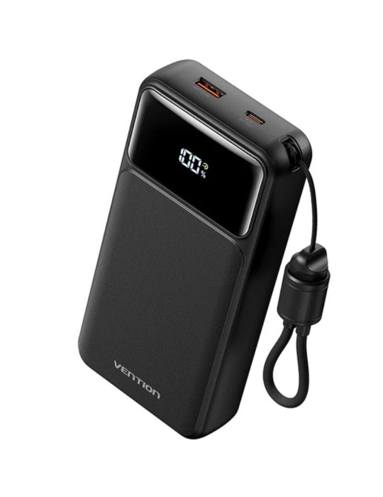 Powerbank 20000mAh Vention XGYB0-40-TY/ 22.5W/ Negra/ Incluye Cable USB Tipo-C