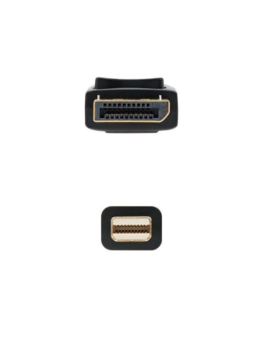 Cable Mini DisplayPort 1.2 4K Nanocable 10.15.2402/ Mini DisplayPort Macho - DisplayPort Macho/ 2m/ Negro