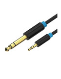 Cable Estéreo Vention BABBI/ Jack 6.5 Macho - Jack 3.5 Macho/ 3m/ Negro