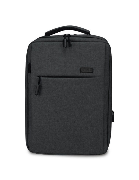 Mochila Subblim Traveller Airpadding Backpack para Portátiles hasta 15.6"/ Puerto USB/ Gris