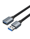 Cable Alargador USB 3.0 Vention CBLHF/ USB Macho - USB Hembra/ 5Gbps/ 1m/ Gris