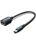 Cable USB 2.0 Vention CCUBB/ USB Mini-B Macho - USB Hembra/ 480Mbps/ 15cm/ Negro