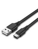 Cable USB 2.0 Tipo-C Vention CTHBF/ USB Tipo-C Macho - USB Macho/ Hasta 60W/ 480Mbps/ 1m/ Negro
