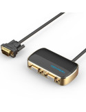 Divisor VGA con Alimentación Externa Vention DBABF/ VGA Macho/ 2x VGA Hembra/ 1m/ Negro