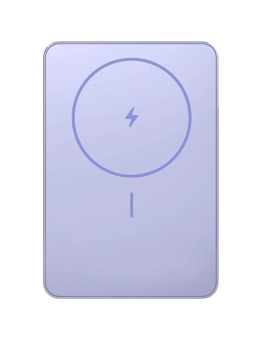 Powerbank 5000mAh Xiaomi Super Slim Magnetic Power Bank 5000/ Wireless/ Púrpura/ Incluye Cable USB Tipo-C