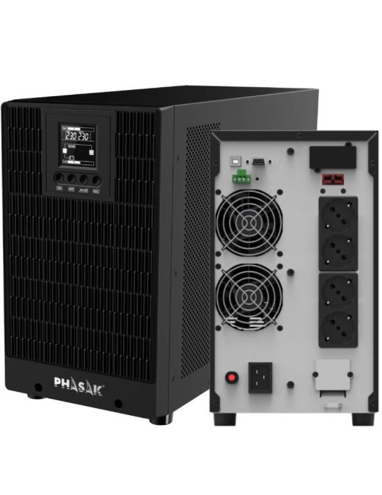 SAI Online Phasak 3000 VA Online LCD/ 3000VA-3000W/ 4 Salidas/ Formato Torre