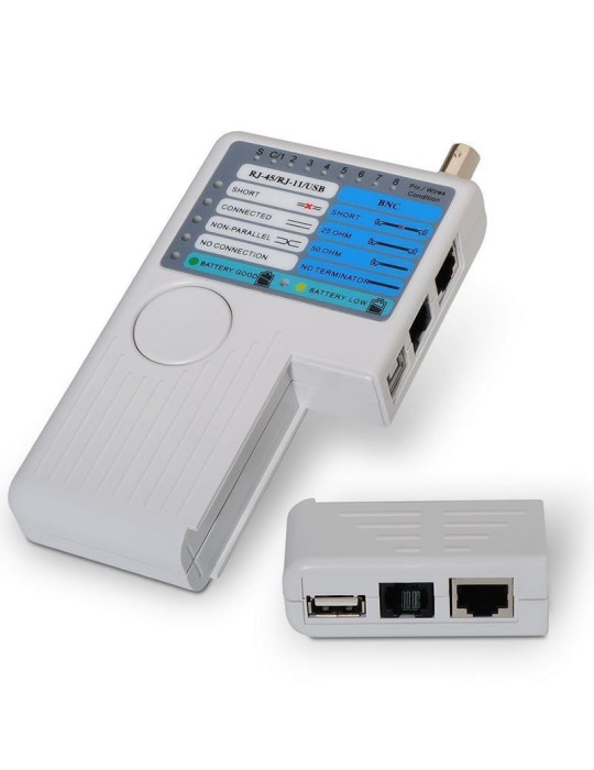 Tester Aisens A142-0313 para RJ11-RJ12-RJ45/ USB/ Coaxial