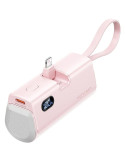 Powerbank 4800mAh Vention FHRP0/ 22.5W/ Rosa/ Incluye Cable USB Tipo-C y Lightning