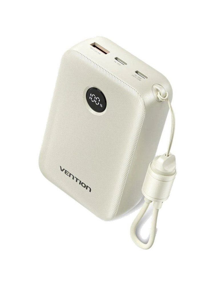 Powerbank 20000mAh Vention FKBN0-C/ 22.5W/ Beige/ Incluye Cable USB Tipo-C