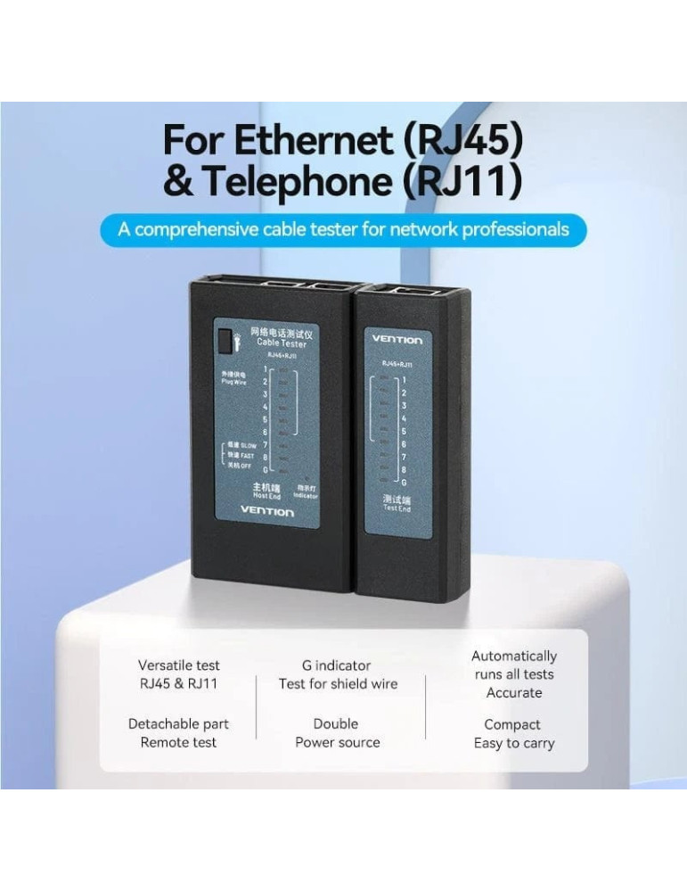Tester Vention KEFB0 para RJ11-RJ12-RJ45