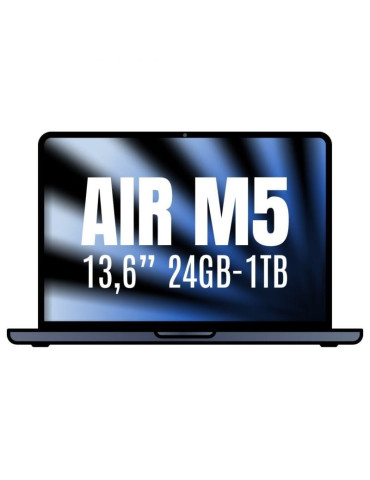 Apple Macbook Air 13,6"/ M5 10-Core CPU/ 24GB/ 1TB SSD/ 10-Core GPU/ Medianoche