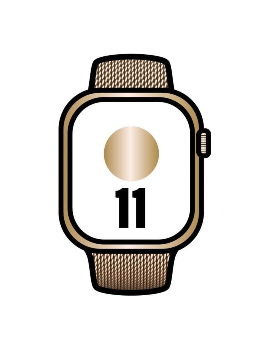 Apple Watch Series 11/ GPS/ Cellular/ 42mm/ Titanio Dorado/ Correa Dorada Milanese Loop