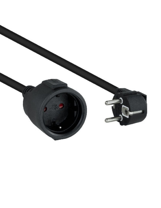 Cable Alargador de Corriente Nanocable 10.22.0610-BK/ Schuko Hembra - Schuko Macho/ 10m/ Negro