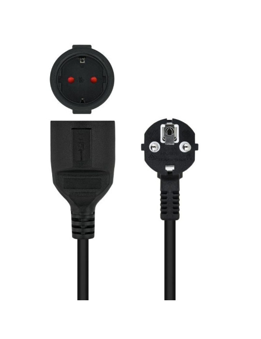 Cable Alargador de Corriente Nanocable 10.22.0610-BK/ Schuko Hembra - Schuko Macho/ 10m/ Negro