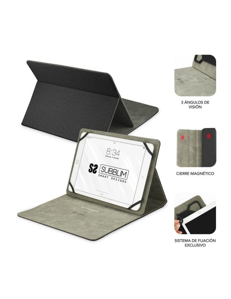Funda Subblim Clever Stand para Tablets de 9.6"-11"/ Negra
