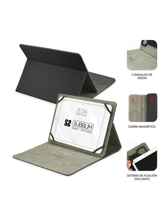 Funda Subblim Clever Stand para Tablets de 9.6"-11"/ Negra