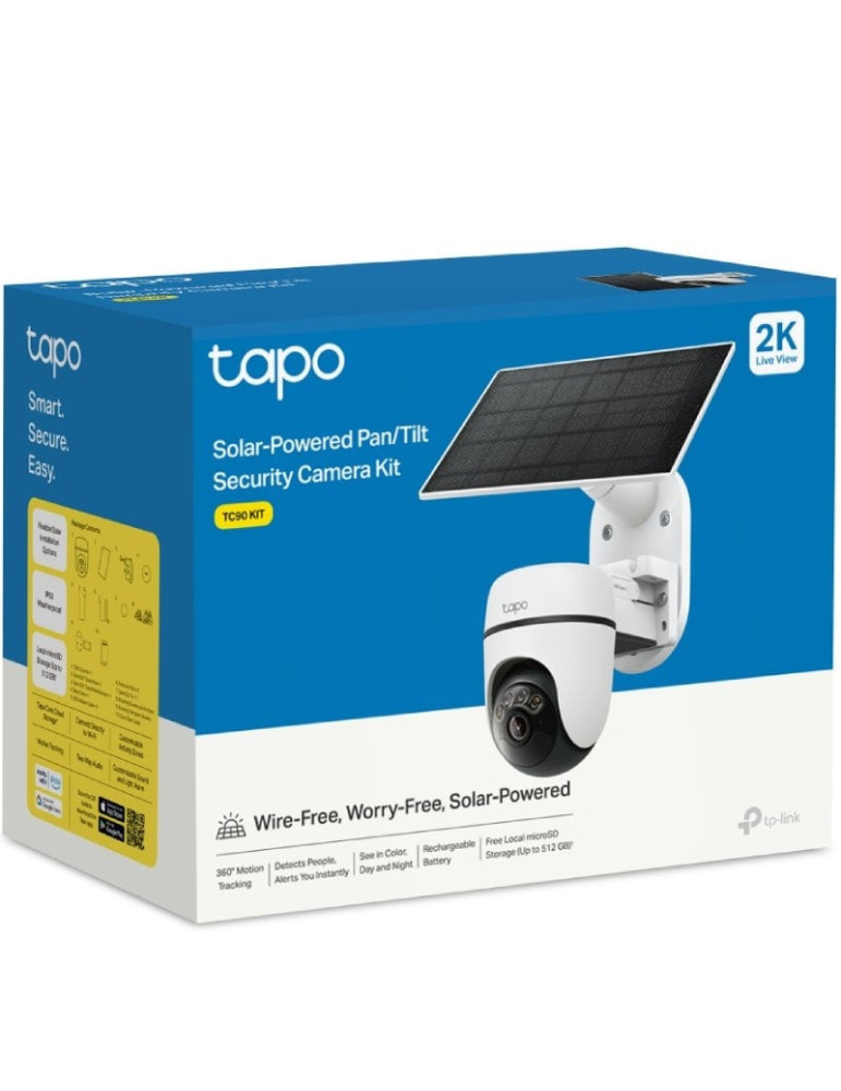 Cámara de Videovigilancia TP-Link TC90 KIT/ Visión Nocturna/ Control desde APP/ Incluye Panel Solar