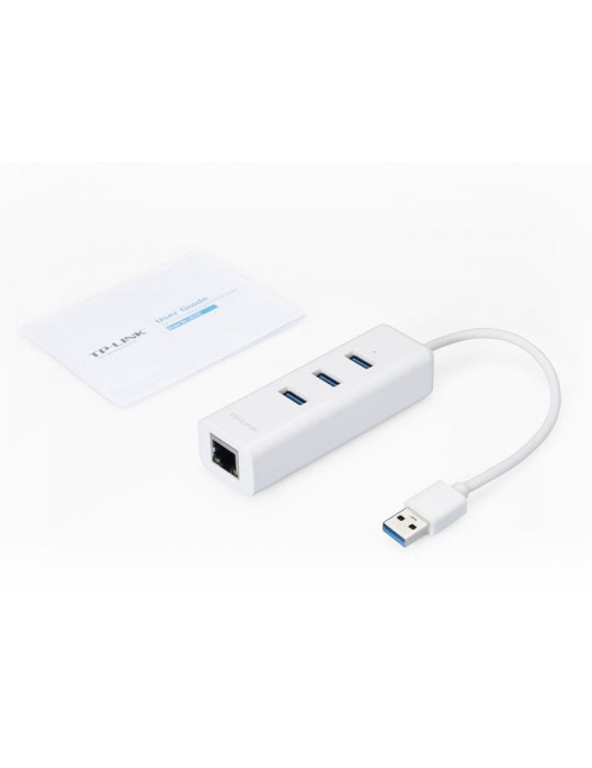 Hub USB 3.0 TP-Link UE330/ 3xUSB/ 1xRJ45/ Blanco