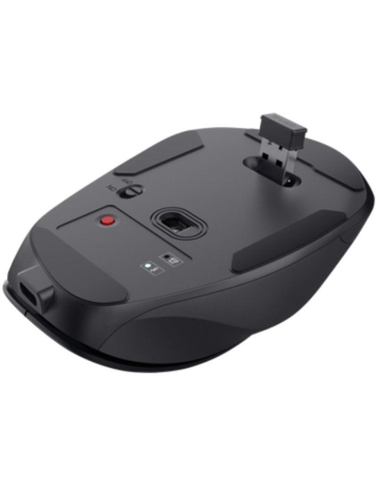 Ratón Ergonómico Inalámbrico Trust Fyda Multidispositivo/ Batería recargable/ Hasta 2400 DPI