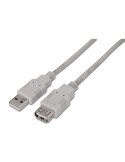 Cable Alargador USB 2.0 Aisens A101-0013/ USB Macho - USB Hembra/ Hasta 2.5W/ 60Mbps/ 1.8m/ Beige