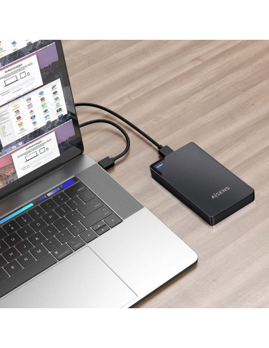 Caja Externa para Disco Duro de 2.5" Aisens ASE-2520B/ USB 3.1/ Sin tornillos