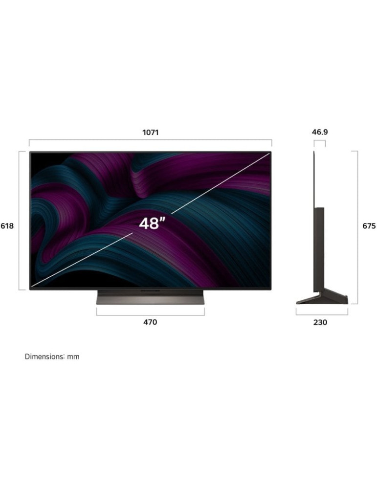 Televisor LG OLED Evo AI C5 OLED48C56LB 48"/ Ultra HD 4K/ Smart TV/ WiFi