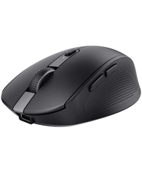 Ratón Inalámbrico Trust Ozaa Compact Wireless/ Batería recargable/ Hasta 3200 DPI/ Negro
