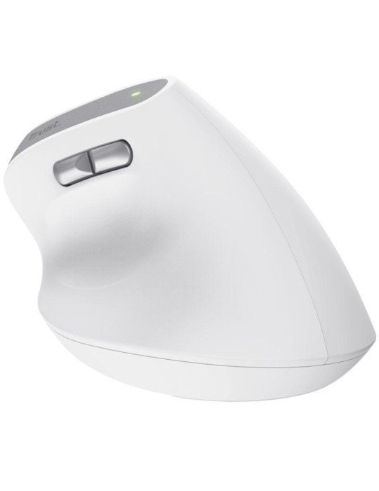 Ratón Vertical Inalámbrico Trust Bayo II/ Batería recargable/ Hasta 2400 DPI/ Blanco