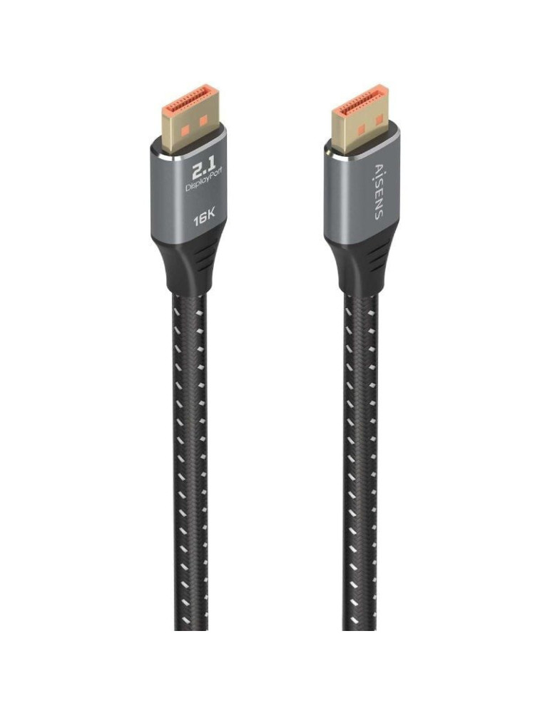 Cable DisplayPort 2.1 16K Aisens A158-0903/ DisplayPort Macho - DisplayPort Macho/ 80Gbps/ 2m/ Negro
