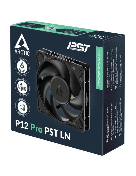Ventilador Arctic P12 P12 Pro PST LN/ 12cm/ Negro