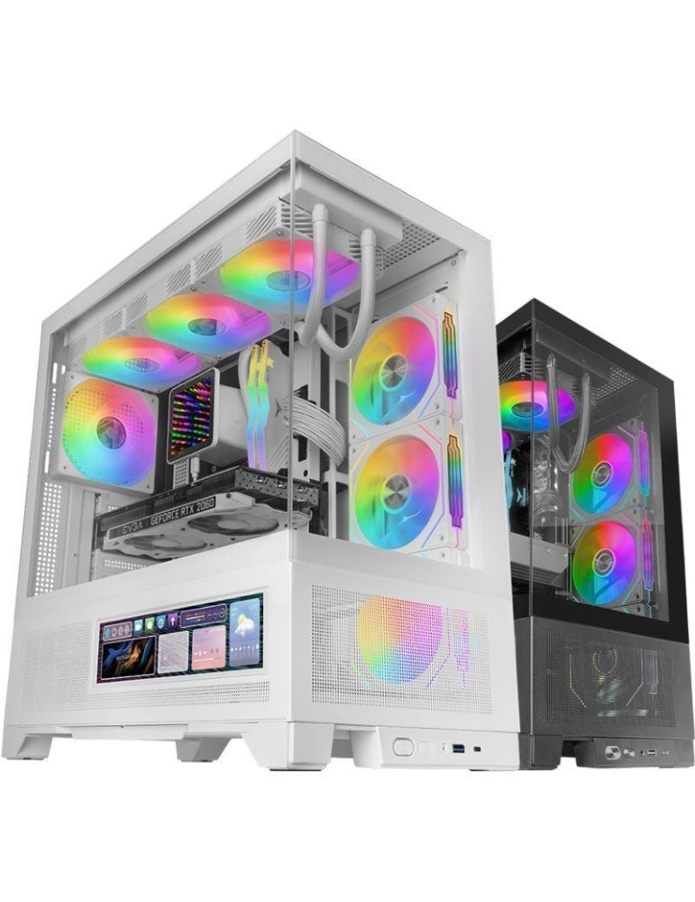 Caja Gaming Semitorre Mars Gaming MC-LCDX/ Blanca