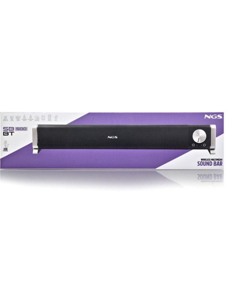 Barra de Sonido con Bluetooth NGS Subway/ 40W/ 2.0/ Negra