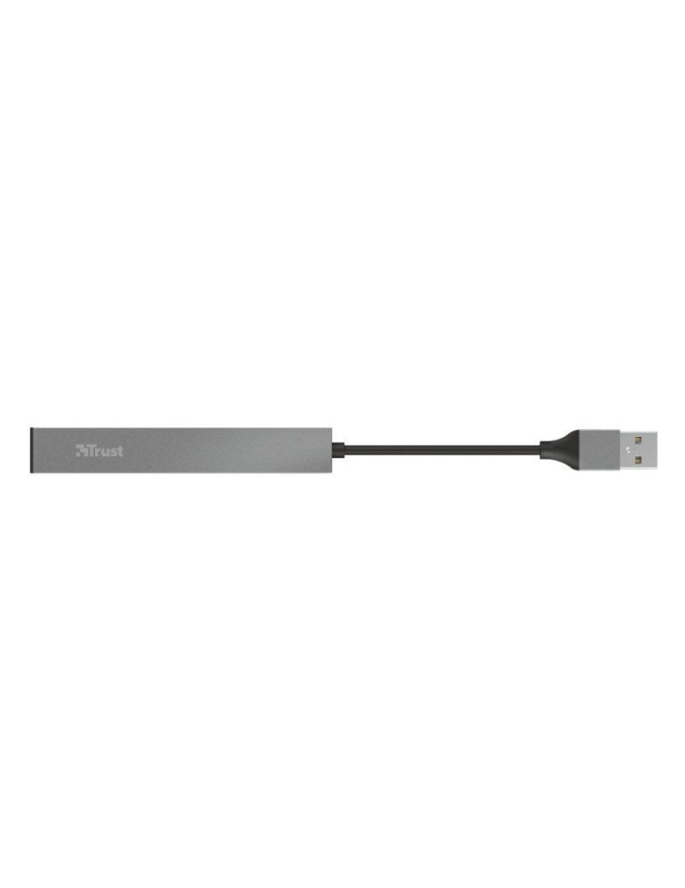 Hub USB 2.0 Trust Halyx/ 4xUSB/ Gris