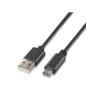 Cable USB 2.0 Tipo-C Aisens A107-0051/ USB Tipo-C Macho - USB Macho/ 480Mbps/ 1m/ Negro