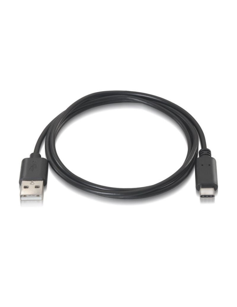 Cable USB 2.0 Tipo-C Aisens A107-0052/ USB Tipo-C Macho - USB Macho/ 480Mbps/ 2m/ Negro