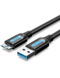 Cable USB 3.0 Vention COPBH/ USB Macho - MicroUSB Macho/ 5Gbps/ 2m/ Negro