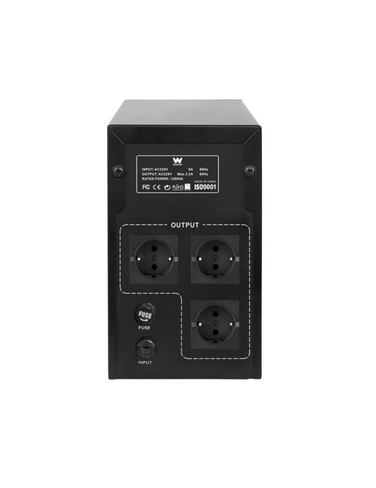 SAI Línea Interactiva Woxter UPS 1200 VA/ 1200VA-720W/ 3 Salidas/ Formato Torre