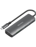 Docking USB Tipo-C Aisens ASUC-5P011-GR/ 1xHDMI/ 2xUSB/ 1xUSB Tipo-C PD/ 1xLector Tarjetas/ Gris