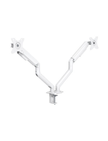 Soporte de Mesa para 2 Monitores TooQ DB4132TNR-W/ Giratorio/ Inclinable/ hasta 9kg