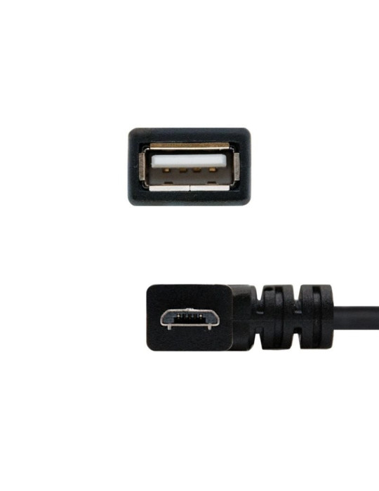 Cable USB 2.0 Nanocable 10.01.3600/ MicroUSB Macho - USB Hembra/ 15cm/ Negro