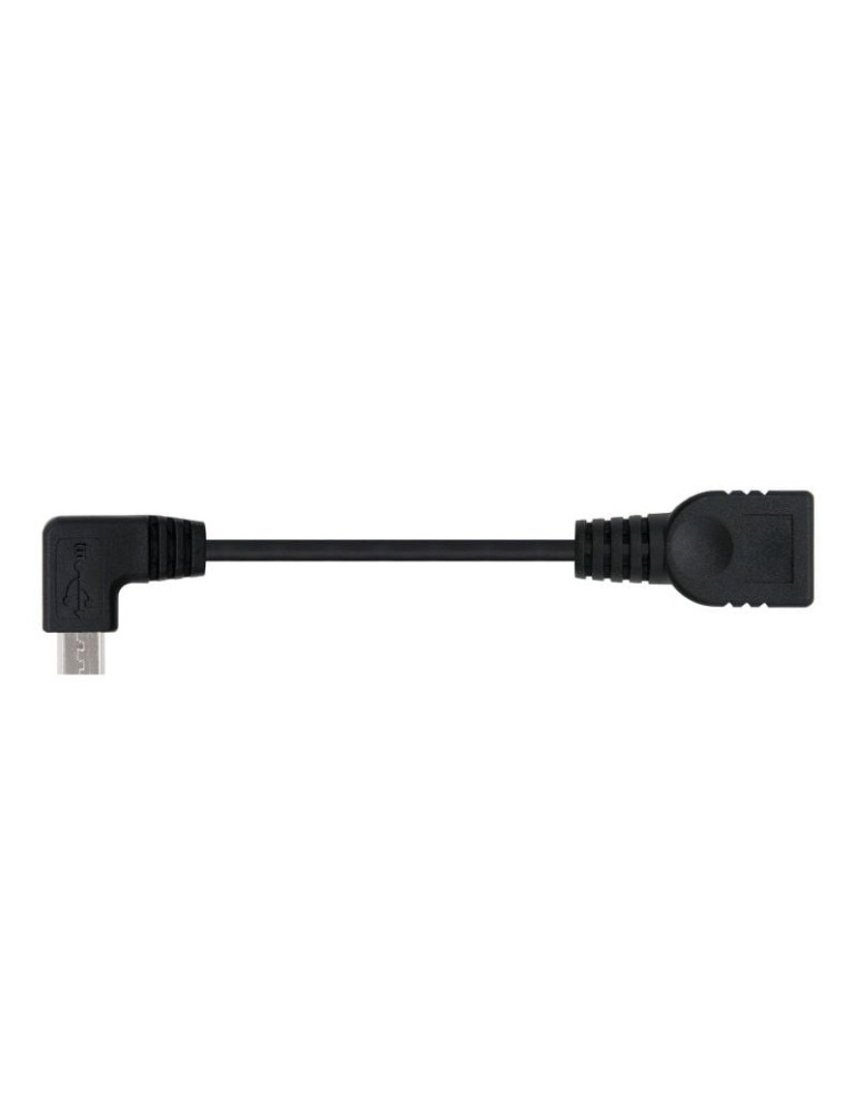 Cable USB 2.0 Nanocable 10.01.3600/ MicroUSB Macho - USB Hembra/ 15cm/ Negro
