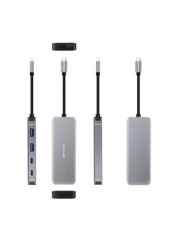Docking Tipo-C Nanocable 10.16.1006/ 2xUSB/ 1xHDMI 4K/ 2xUSB Tipo-C/ 1xUSB Tipo-C PD/ Gris 2