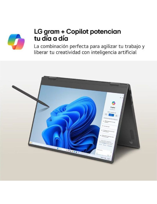 Portátil Convertible LG Gram Pro 2en1 16T90TP-K.AD88B Intel Core Ultra 7-255H/ 32GB/ 1TB SSD/ 16" Táctil/ Win11