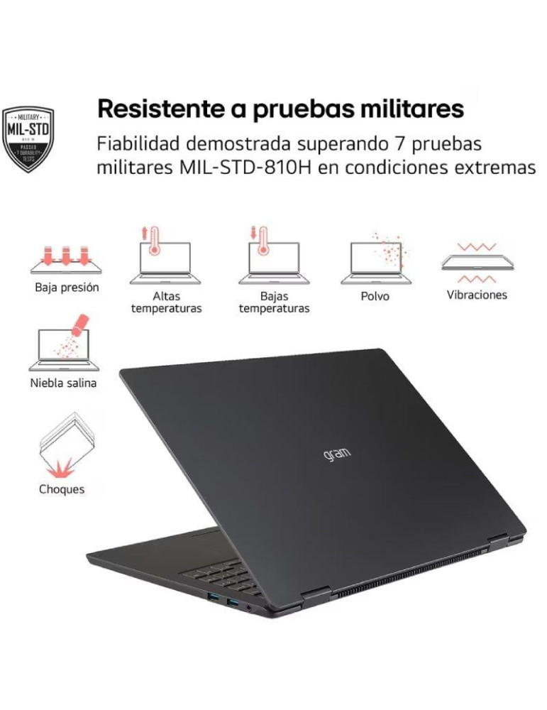 Portátil Convertible LG Gram Pro 2en1 16T90TP-K.AD88B Intel Core Ultra 7-255H/ 32GB/ 1TB SSD/ 16" Táctil/ Win11
