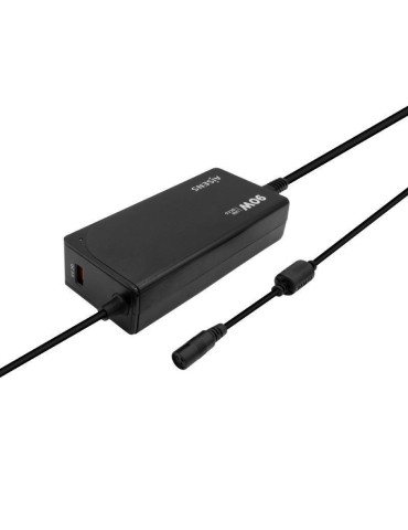 Cargador de Portátil Aisens ASLC-90WAUTO-BK/ 1xUSB/ 90W/ Automático/ 12 Conectores/ Voltaje 15-20V 2