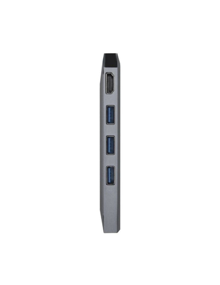 Docking USB Tipo-C Aisens ASUC-8P004-GR/ 1xHDMI 4K/ 3xUSB/ 1xRJ45/ 1xLector Tarjetas / 1xUSB Tipo-C PD/ Gris