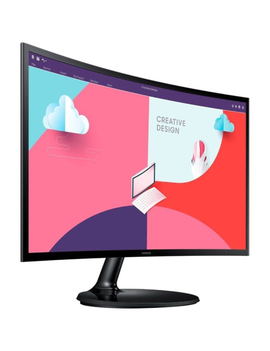Monitor Curvo Samsung Essential Monitor S3 S24C364EAU/ 24"/ Full HD/ Negro