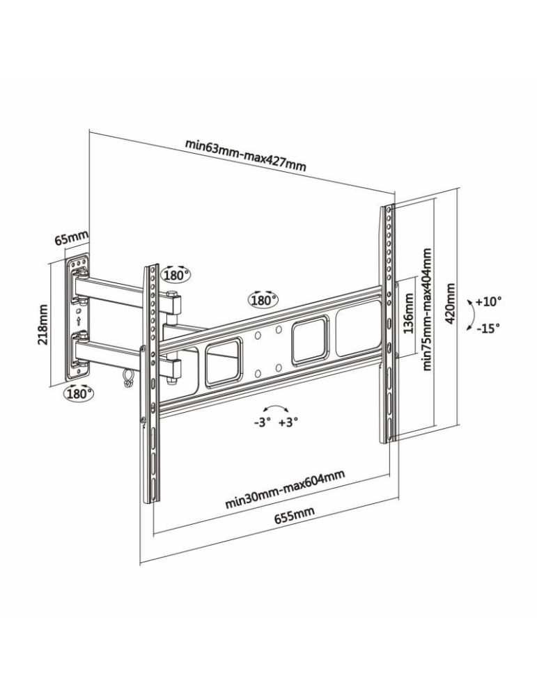Soporte de Pared Giratorio/ Inclinable/ Nivelable Aisens WT70TSLE-021 para TV de 37-70"/ hasta 35kg
