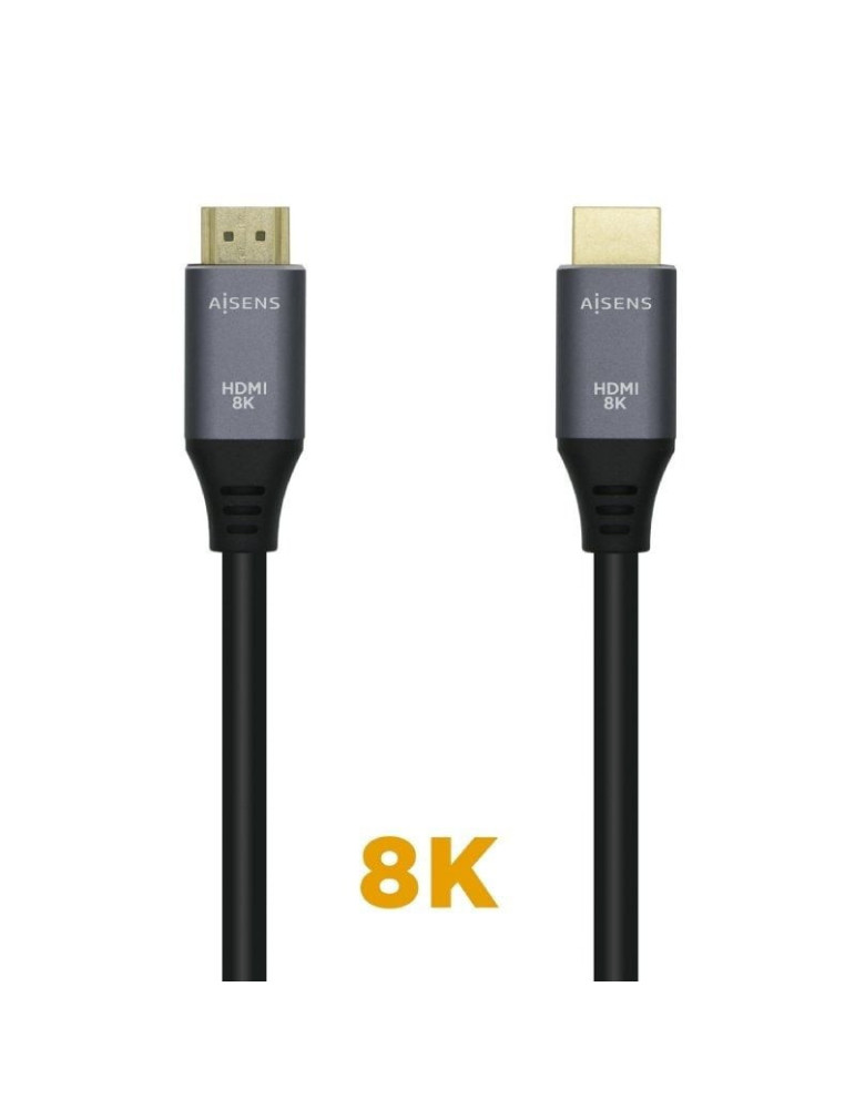 Cable HDMI 2.1 8K Aisens A150-0427/ HDMI Macho - HDMI Macho/ 1.5m/ Gris Negro