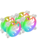 Pack 4 Ventiladores Mars Gaming MF-4A/ 12cm/ ARGB/ Blanco